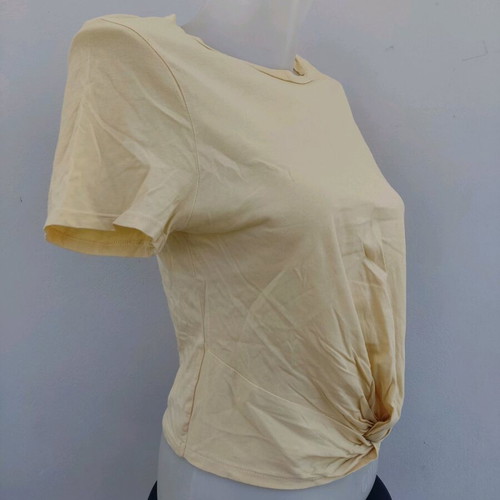 Yellow pastel blouse size S like new with front tie