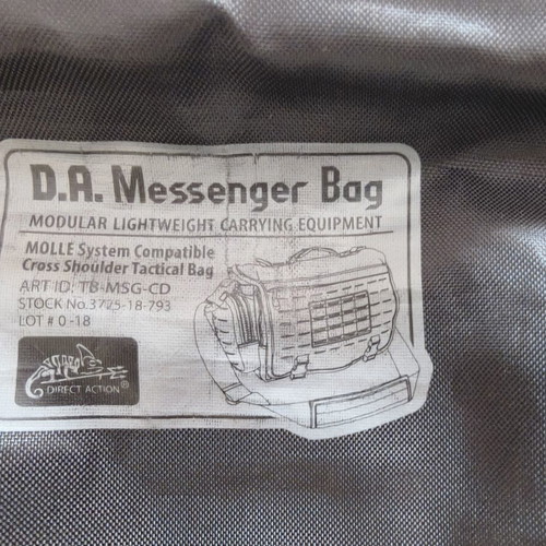 Direct Action Messenger Bag like new, black, Cordura 500D, laptop compartment