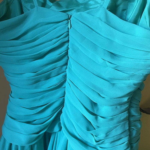 Rococo Off-Shoulder Summer Cocktail Dress Like New, Green, M/L