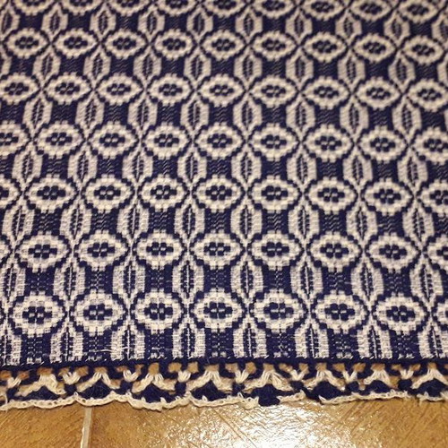Woven loom blanket blue all-wool new