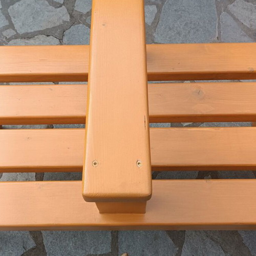 Wooden bench with center slat, new, 140x60cm