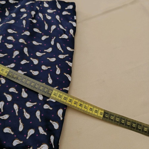 High-waisted pants with bird pattern like new, dark blue