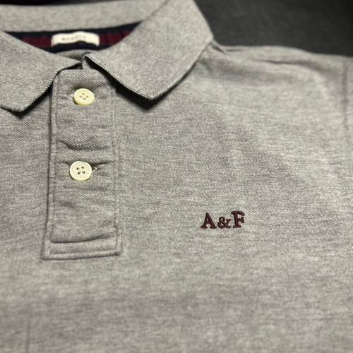 Abercrombie & Fitch men's polo shirt light gray short sleeve like new