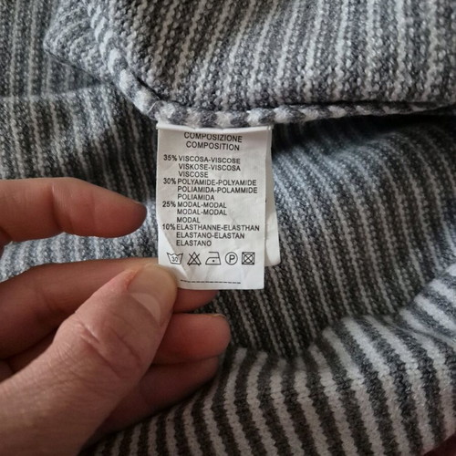 Long gray and white striped cardigan like new with hood
