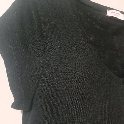 Black short-sleeve Pink Woman t-shirt like new, size S-M