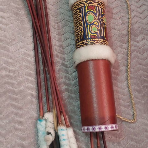 Decorative Indian quiver with ten arrows used