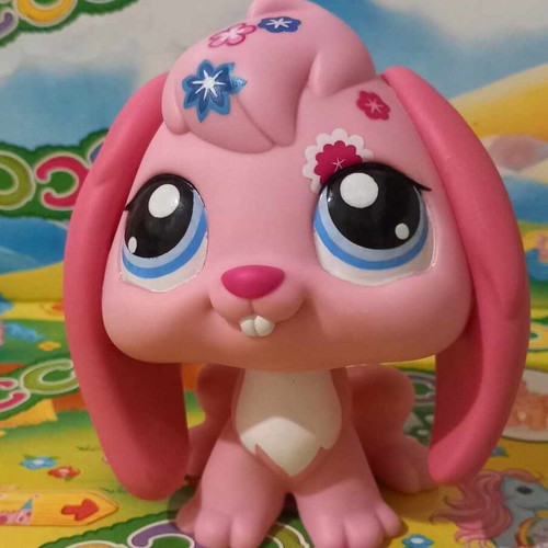LPS Deco Rabbit Jumbo like new, authentic pink Hasbro figure