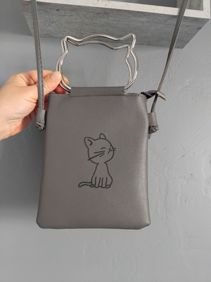 Leather crossbody bag gray like new