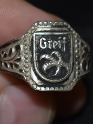 Silver German Operation Greif 1942 ring used