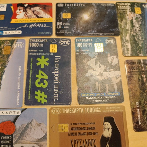 Phone cards in drachmas used, in excellent condition