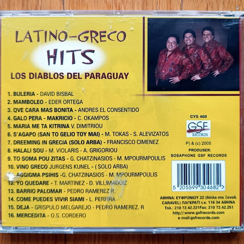 Los Diablos del Paraguay Latino Greco Hits CD used