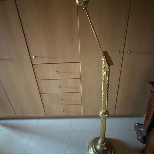 Handcrafted brass analogion, like new, height 1.40 m
