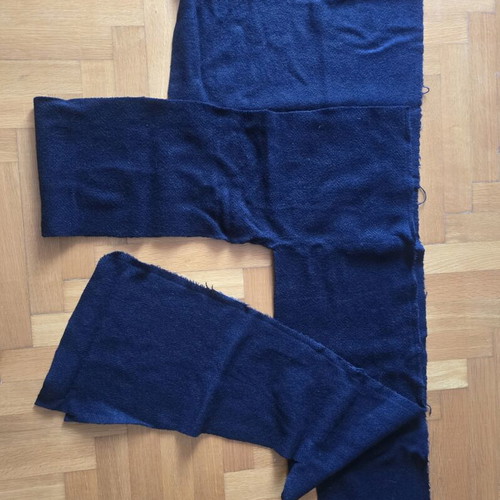 Wool fabric used, dark blue piece 2.40m