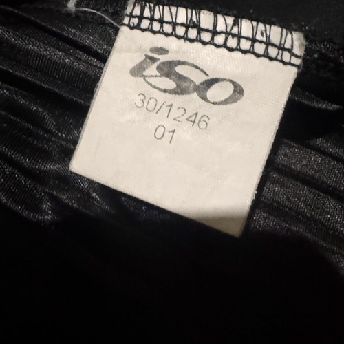 Iso black blouse size S like new with asymmetric hem and pleats