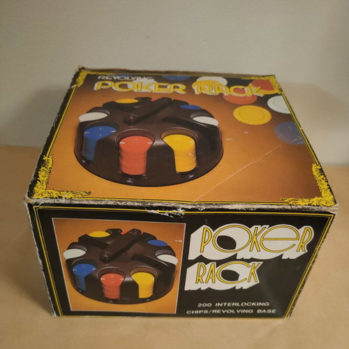 Revolving poker chip holder from the '80s like new, 200 chips