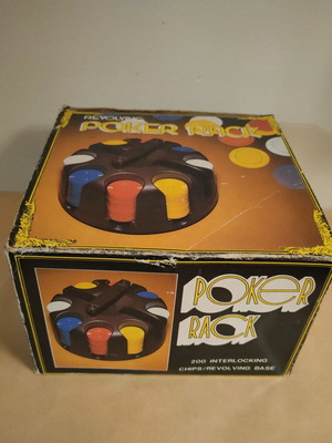 Revolving poker chip holder from the '80s like new, 200 chips