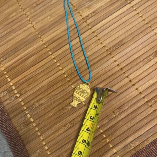 Summer Greek charm handmade necklace with gold steel amphora pendant and turquoise silk cord, new