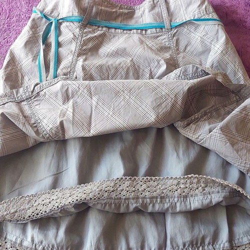Street One midi skirt, rockabilly, size Large, grey plaid