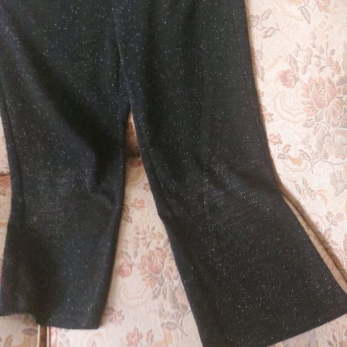 H&M elastic pants black with silver thread like new, size 13-14