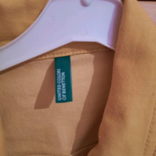 Benetton denim jacket like new, light mustard color, size 128 cm