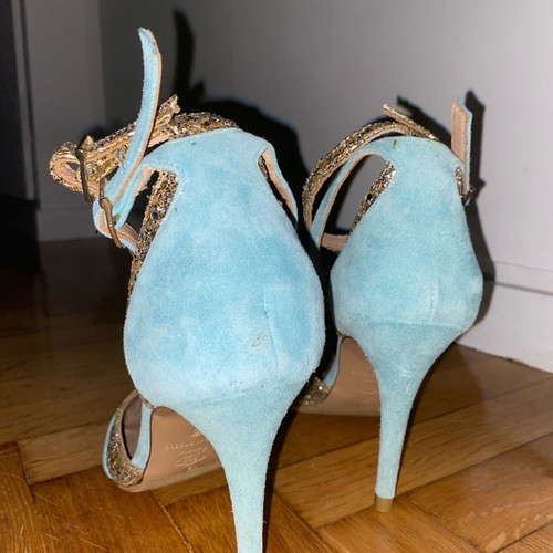 Once Upon A Shoe Stiletto Heels used, blue with gold details, size 36