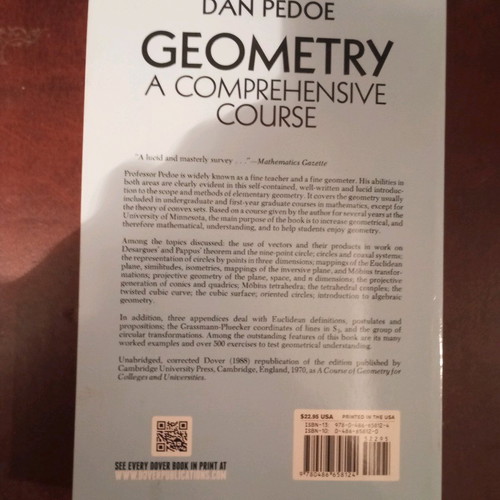 Geometry: A Comprehensive Course by Dan Pedoe like new