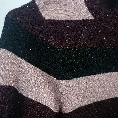 F&F Long-Sleeve Blouse New, Size S, Multicolor with Gold Thread