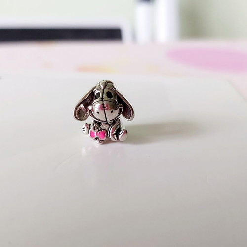 Silver 925 charm new, handmade, pink and silver donkey Marko