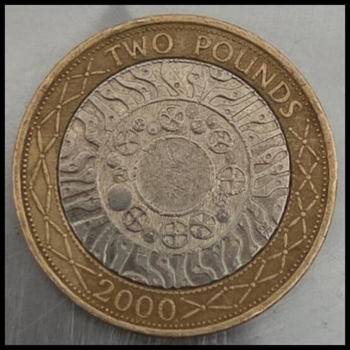 Two Pounds 2000 British coin, technology theme