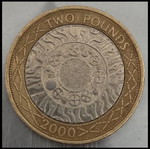 Two Pounds 2000 British coin, technology theme