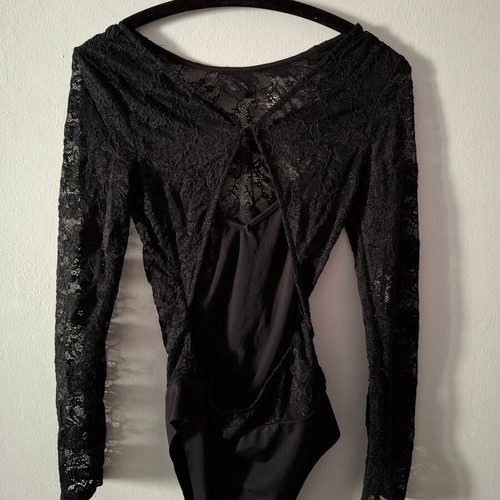Black lace bodysuit used, size S/M