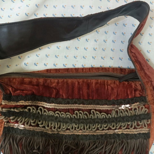 Velvet women's shoulder bag like new
