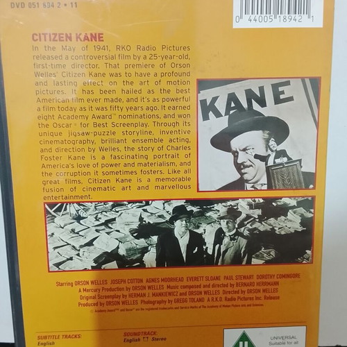 Citizen Kane DVD used with English subtitles