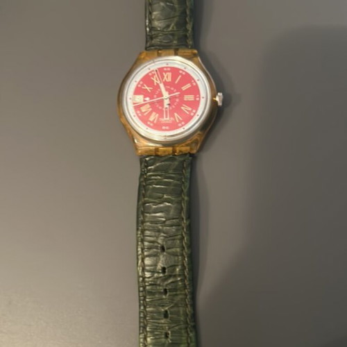 Swatch Automatic used collectible 1994 with leather strap 17cm