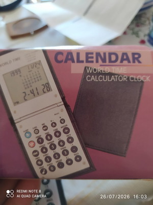 Number machine with world time, calendar, alarm clock, new