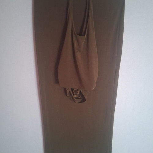 Maxi pencil skirt and crop top set khaki, like new, Shein