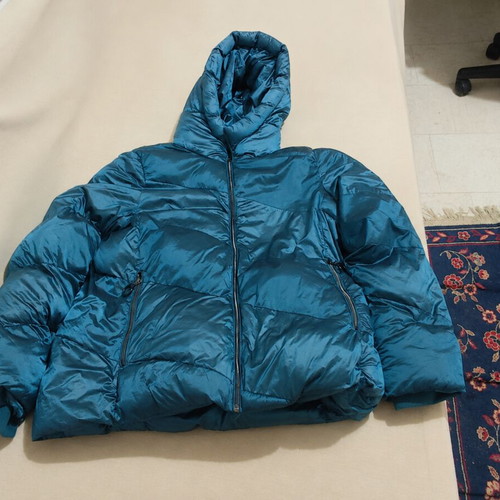 Puffer jacket XXL shiny petrol blue like new, very warm