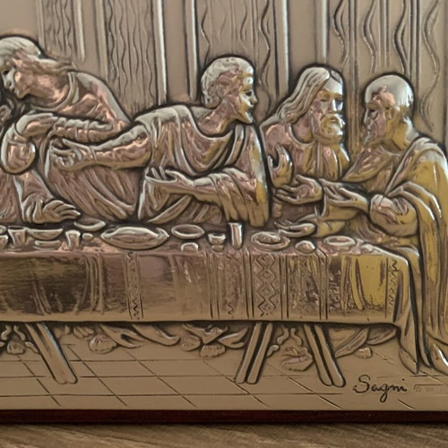 Silver religious icon The Last Supper new