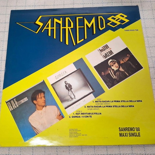 Matia Bazar, RAF, Giorgia Sanremo 88 Maxi Single used, Pop
