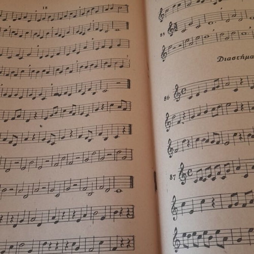 Solfege exercises used, set of 4 booklets in Greek