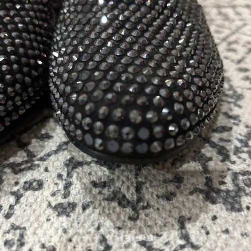 Steve Madden Caviarr Black Rhinestone Loafers, size 37
