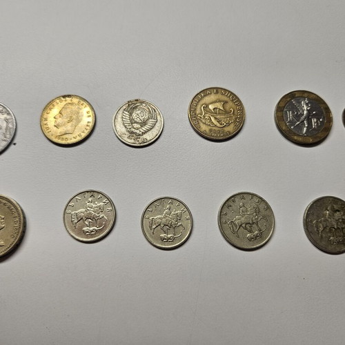 Coins used, set of 17 from various countries