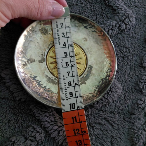 Silver collection plate like new with Vergina Sun