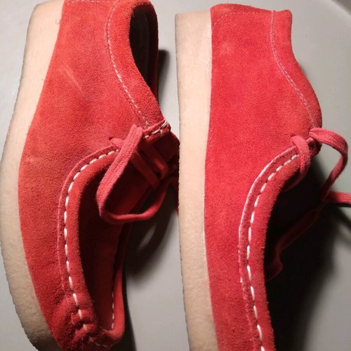 Bronx suede lace-up boots size 38 like new, red