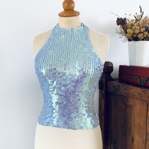 Vintage Veloudakis top turquoise size S like new