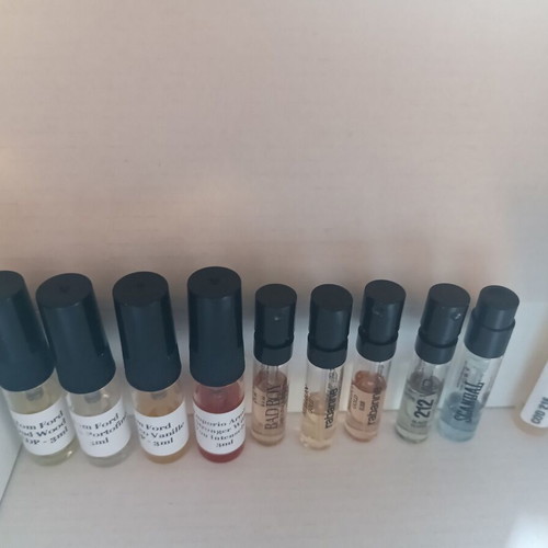 Mini men's perfume discovery set used, 10 pieces with Tom Ford and more