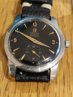 Omega Seamaster Automatic bumper 344 watch used, black and silver
