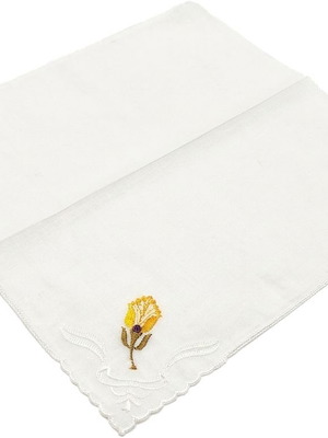 Traditional women's dance scarf yellow embroidery 100% cotton MARK195 new