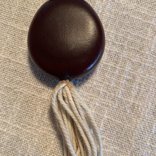 Handmade summer necklace like new, wooden beads, ceramic, stone, thread