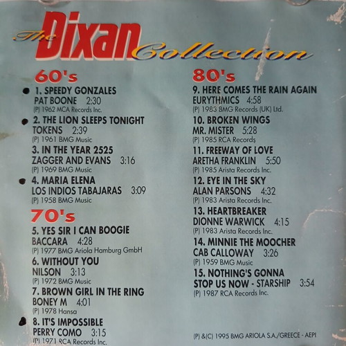 The Dixan Collection Best of the Best All Time Classics Vol 1 CD used, pop